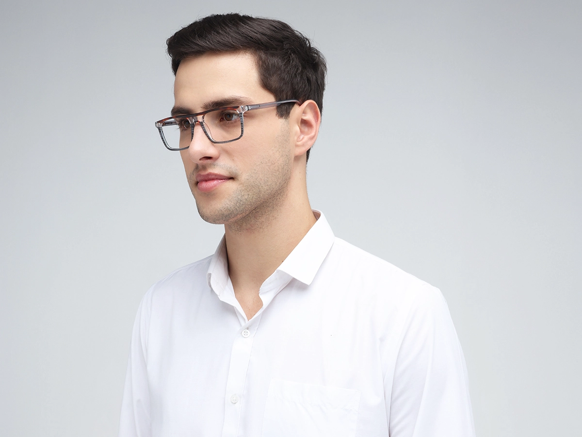 Crystal Tortoise Rectangle Glasses 42