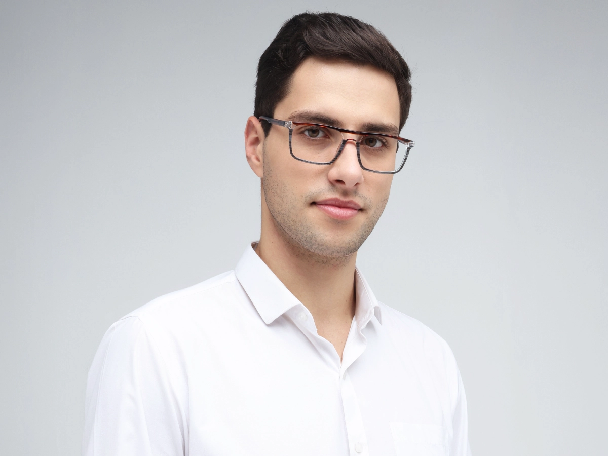 Crystal Tortoise Rectangle Glasses 41