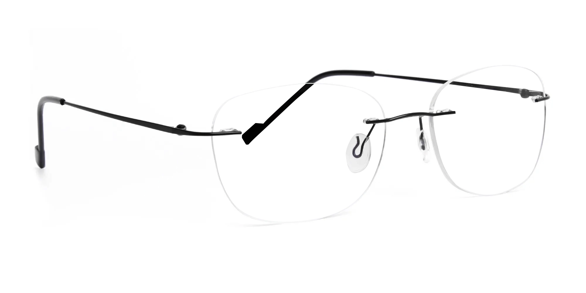 black squarer rimless square glasses frames-2
