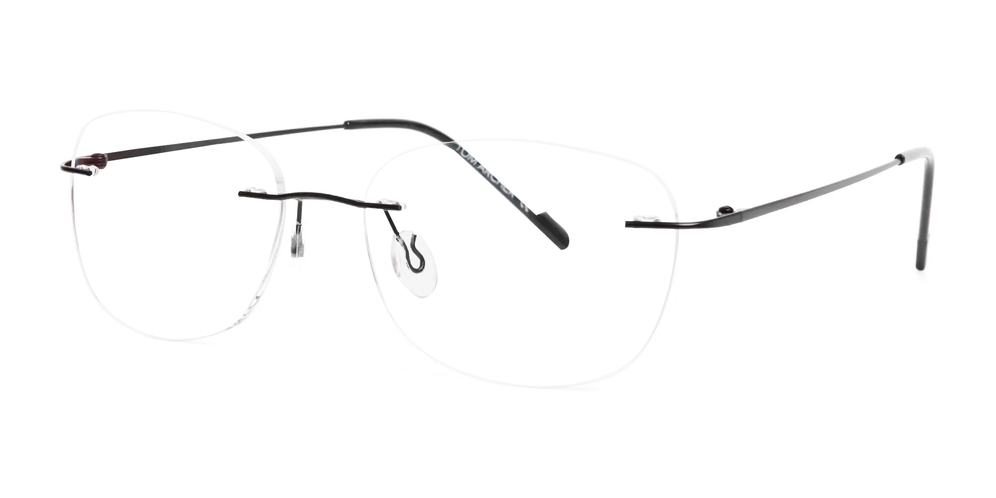 black squarer rimless square glasses frames-3