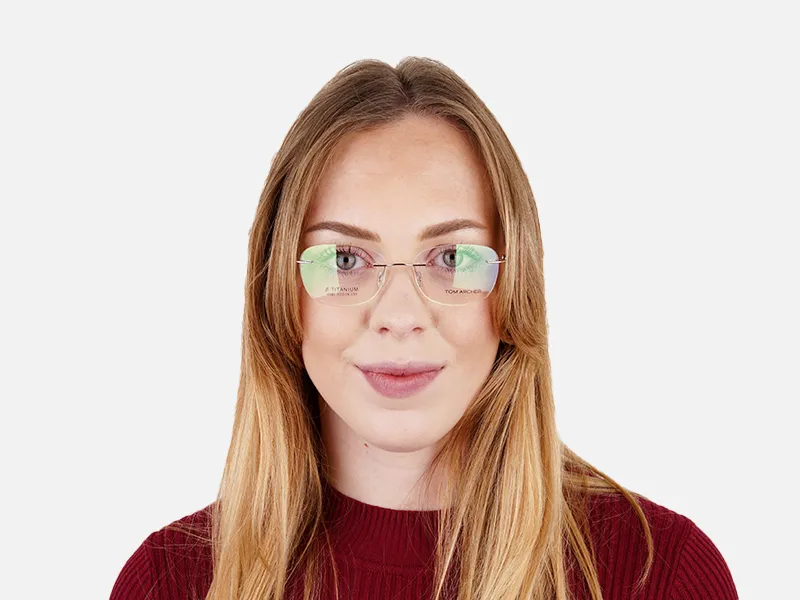 silver squarer rimless glasses frames-2