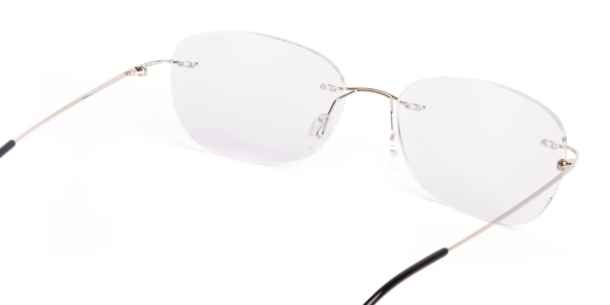 silver squarer rimless glasses frames-2