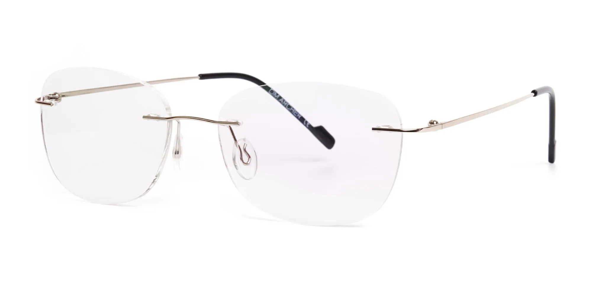 silver squarer rimless glasses frames-2