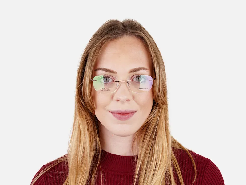 brown squarer rimless glasses frames-2