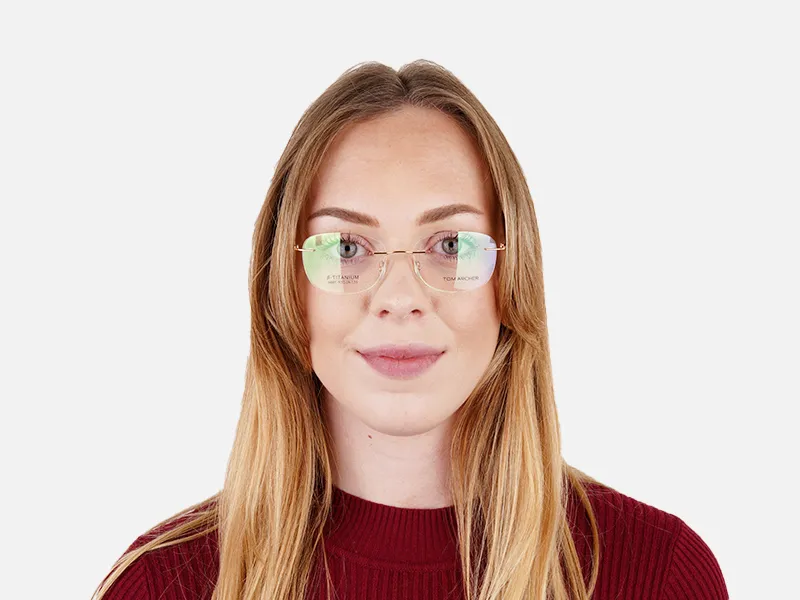 gold rimless titanium glasses frames-2