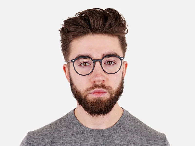 matte black and red round glasses frames-2