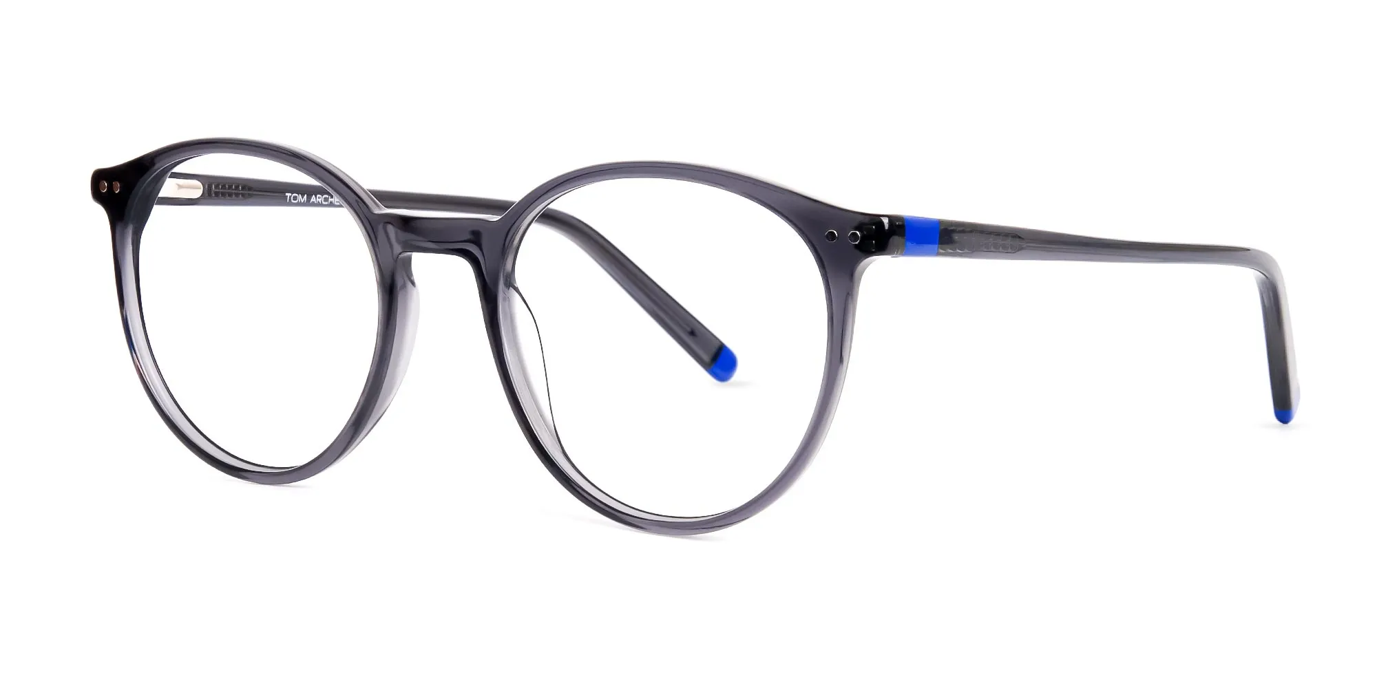 HOLLINS 6 medium round eyeglasses with spring hinges, 50-19-140 fit