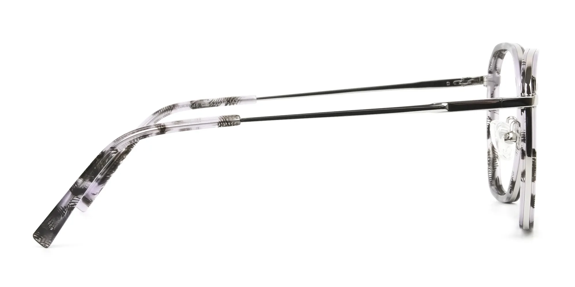 Octagon Glasses in Grey Lilac Tortoise with Silver Temple - 2