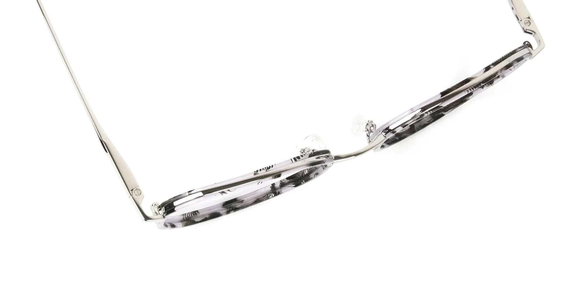 Octagon Glasses in Grey Lilac Tortoise with Silver Temple - 2