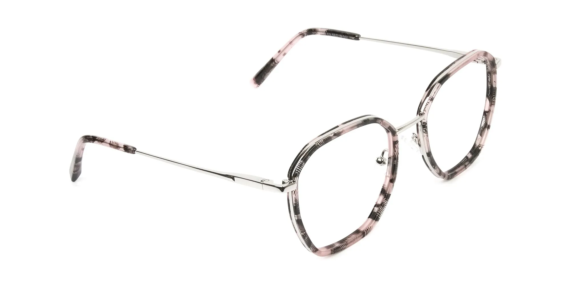 Geometric Octagon Nude Pink Tortoise Glasses - 2