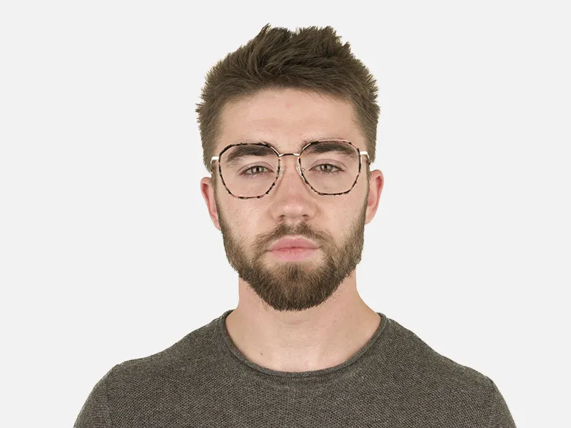 Geometric Octagon Nude Pink Tortoise Glasses - 2