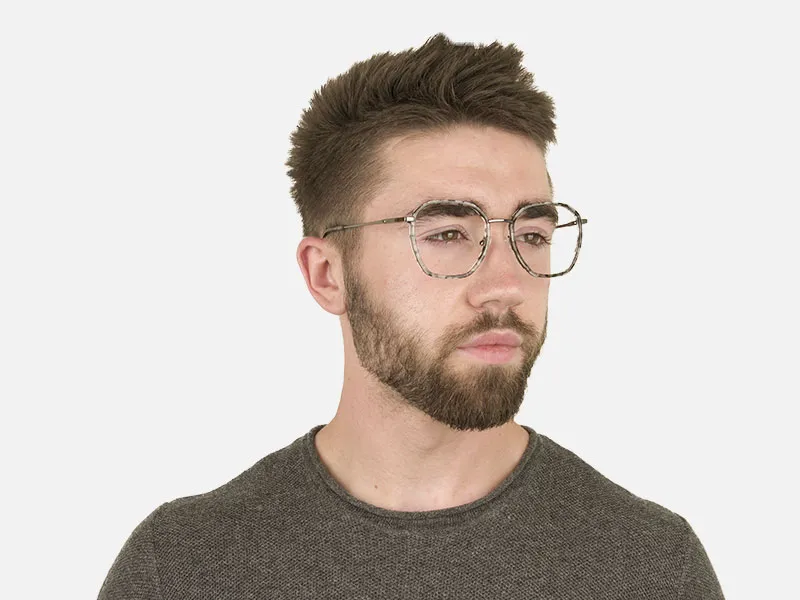 Gunmetal Grey Tortoiseshell Octagon Glasses - 2 