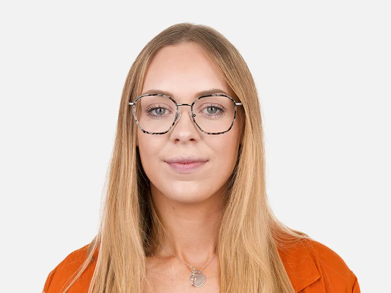 Gunmetal Grey Tortoiseshell Octagon Glasses - 2 