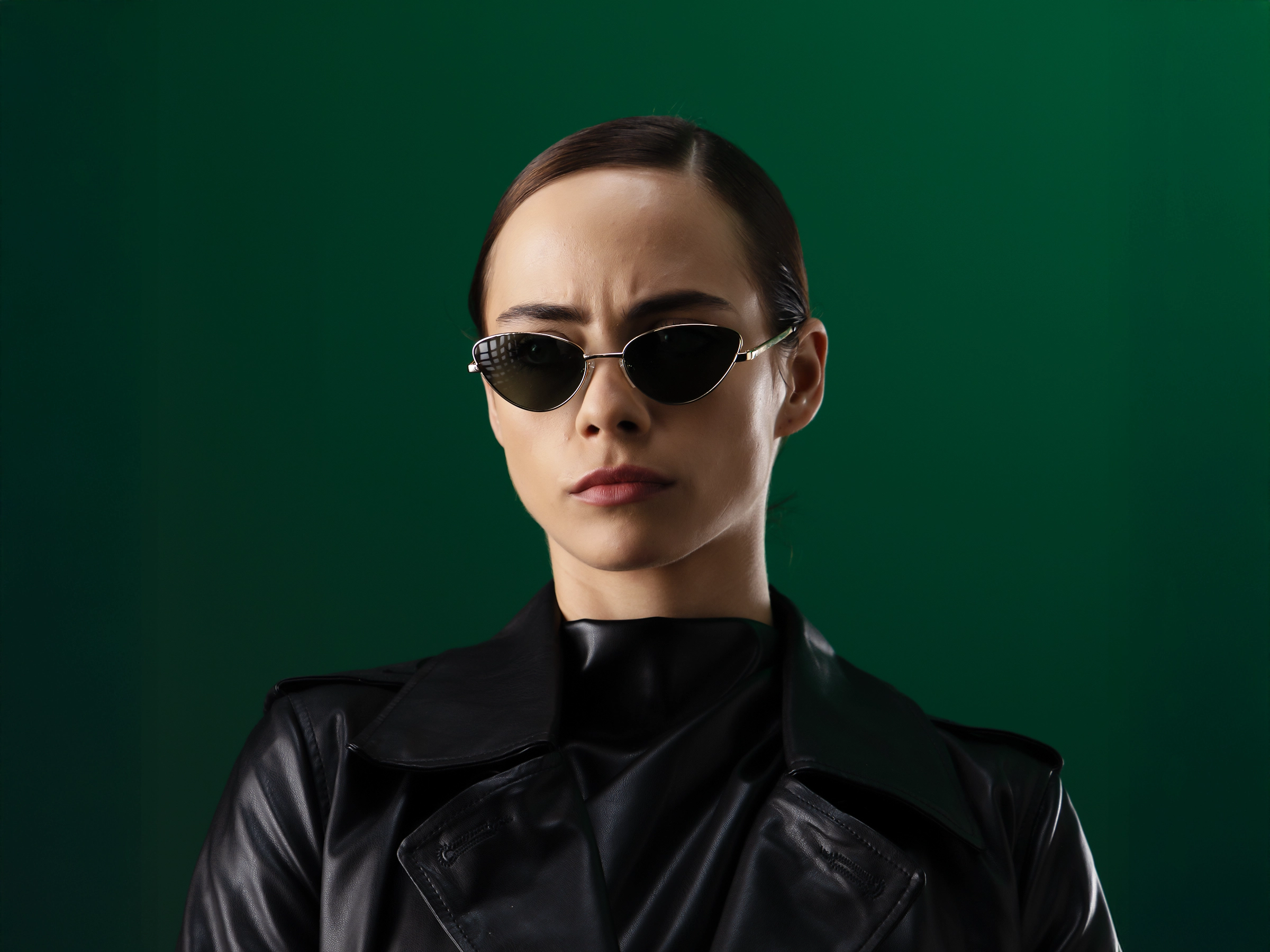 Champagne Gold Metal Cat-Eye Sunglasses 45