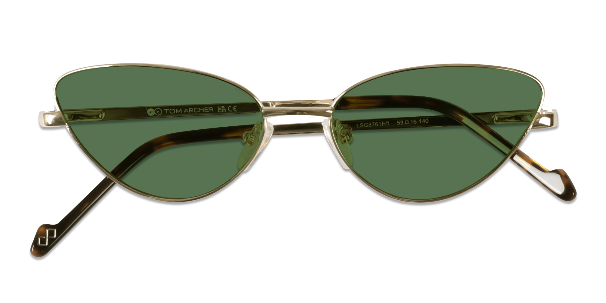 Champagne Gold Metal Cat-Eye Sunglasses 6