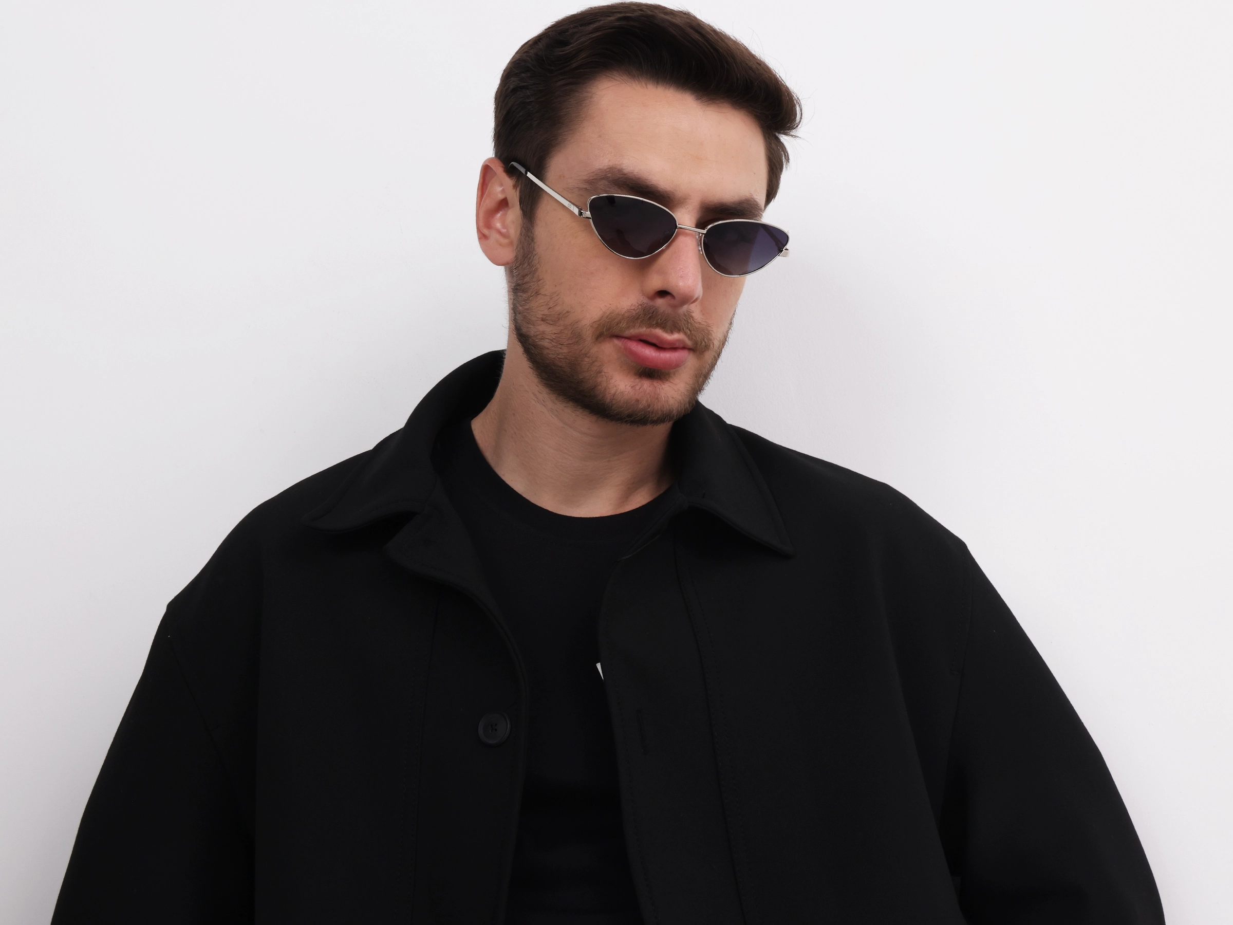 Silver Metal Full-Rim Cat-Eye Sunglasses 2