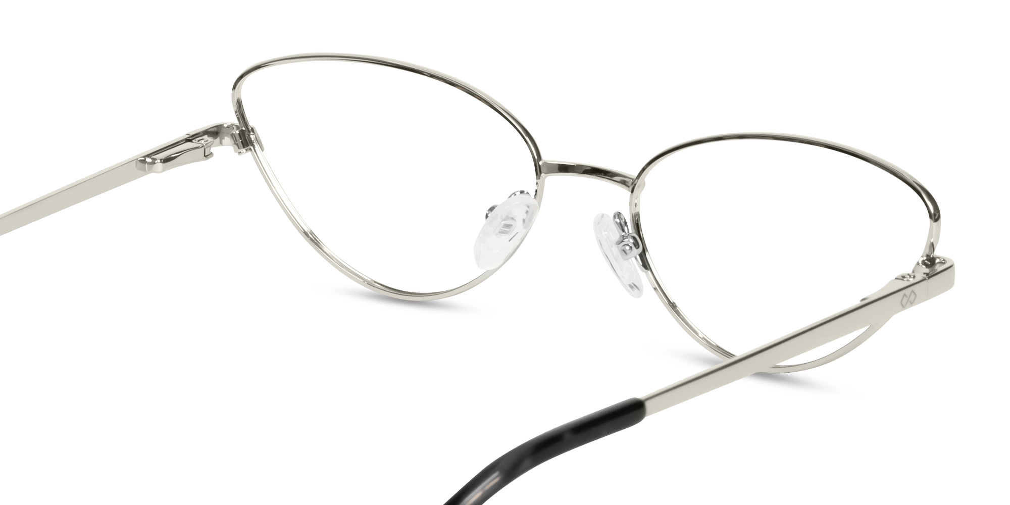 Silver & Gradient Grey Cat-eye Glasses