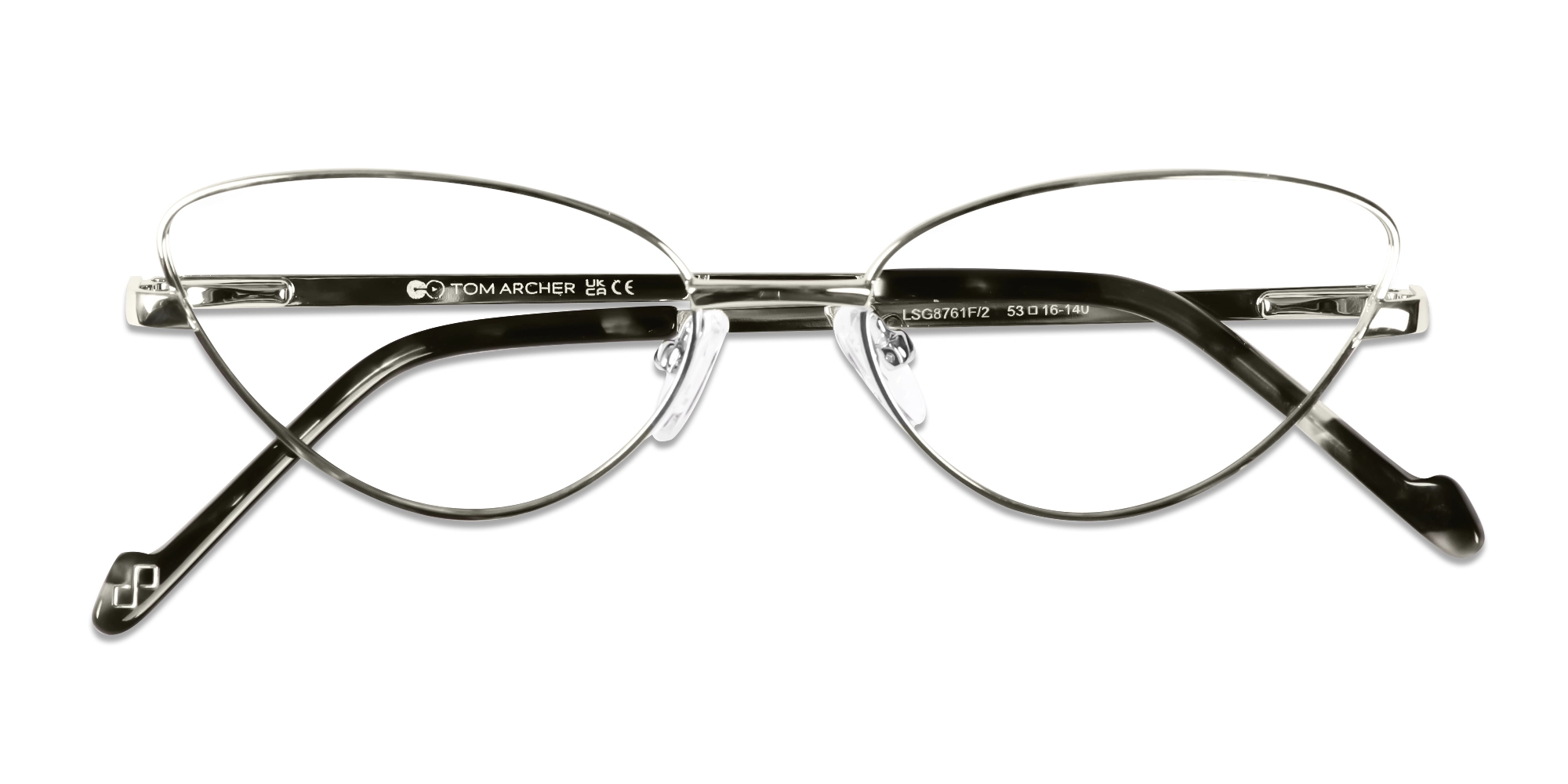 Silver & Gradient Grey Cat-eye Glasses
