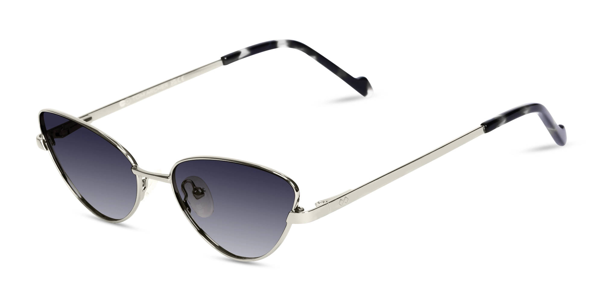 Silver Metal Full-Rim Cat-Eye Sunglasses 3