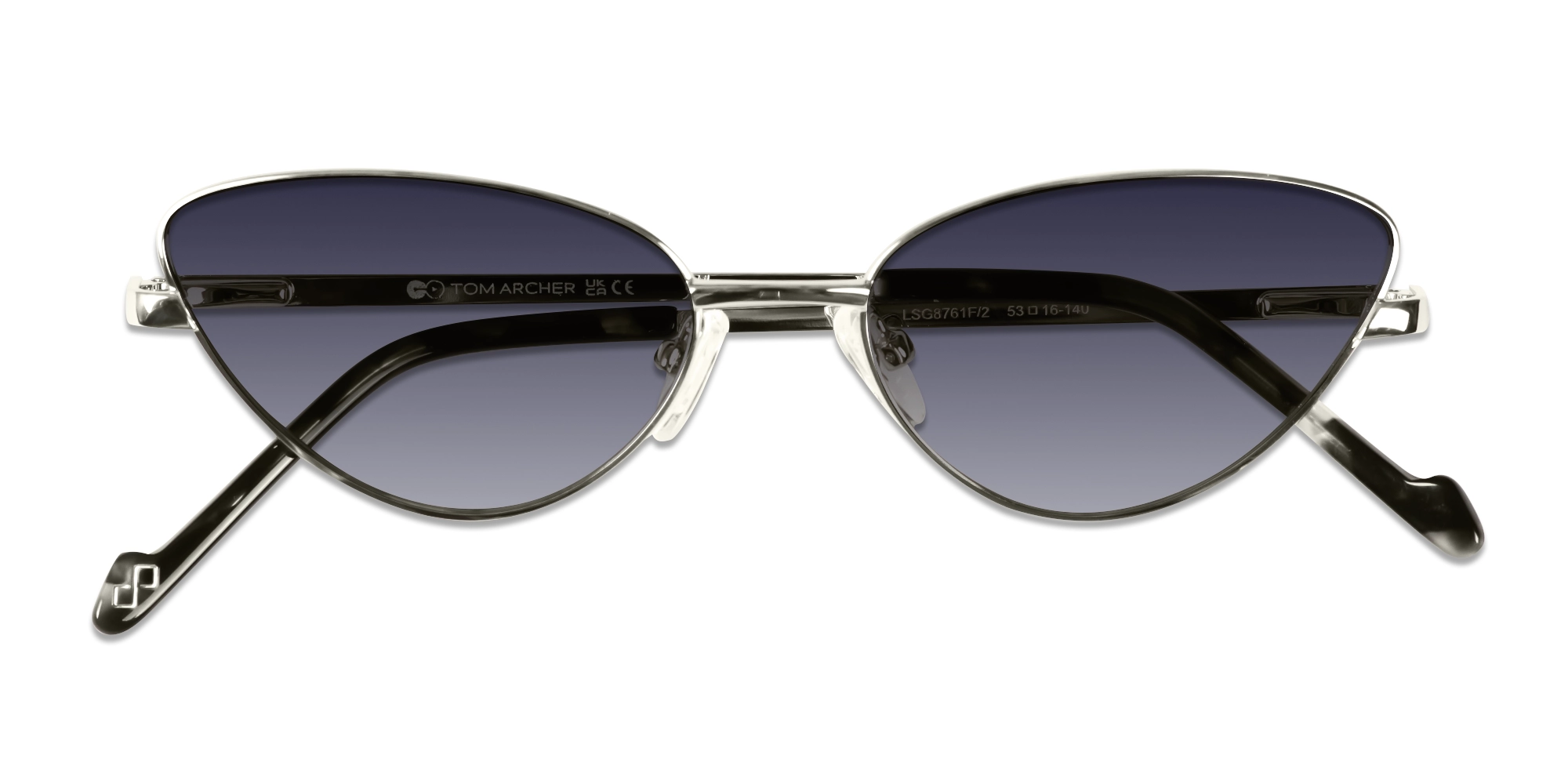 Silver Metal Full-Rim Cat-Eye Sunglasses 6