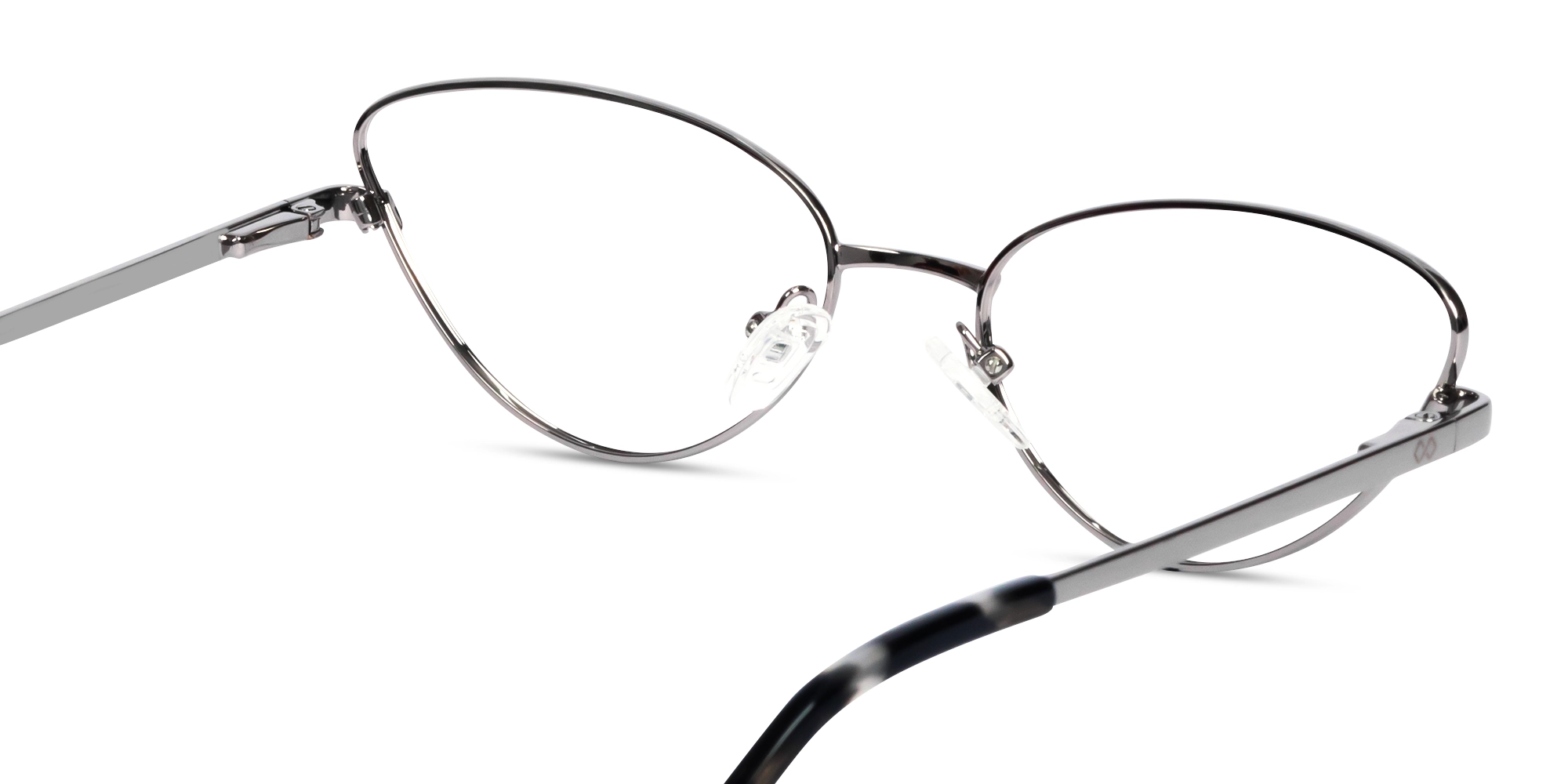 Silver & Blue Cat-eye Metal Glasses