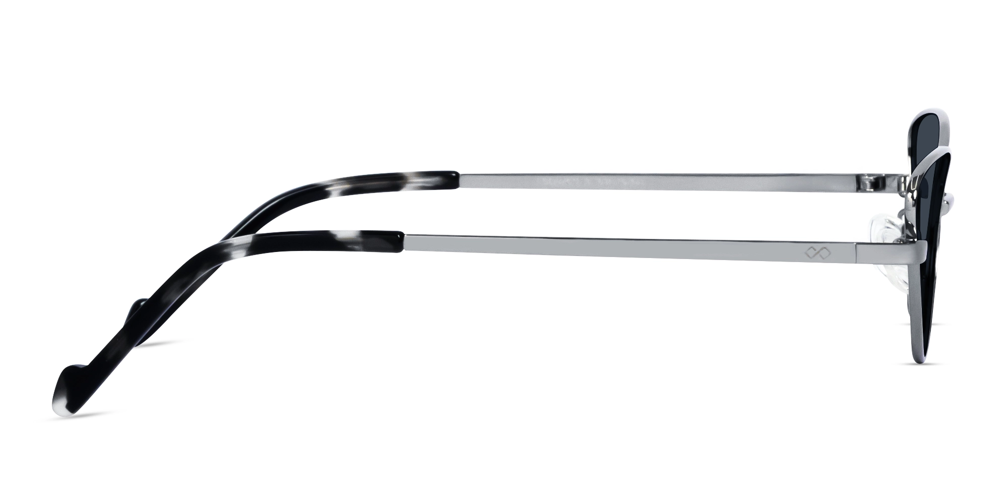 Silver and Black Marble Cat-Eye Sunglasses 4