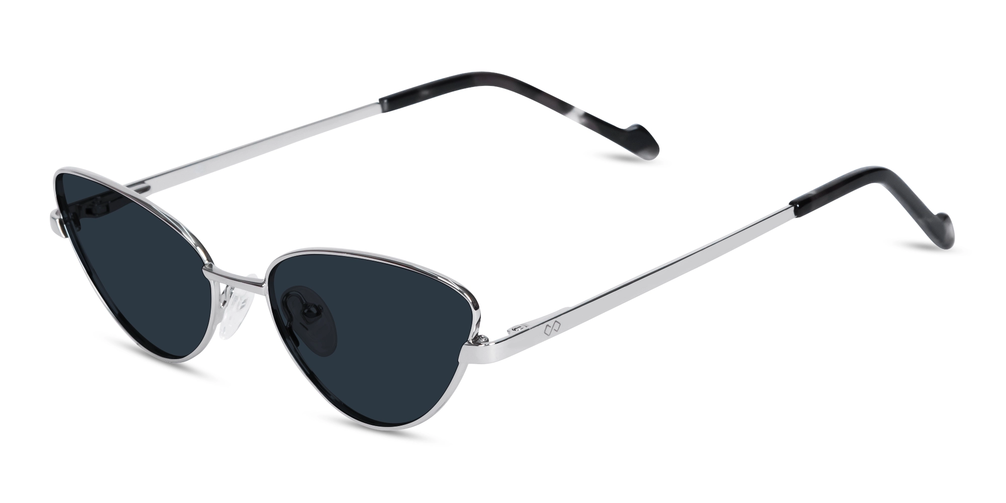 Silver and Black Marble Cat-Eye Sunglasses 3