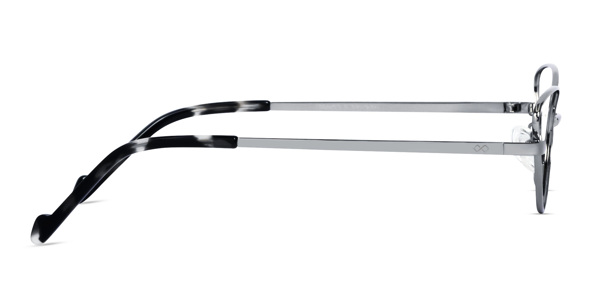 Silver & Blue Cat-eye Metal Glasses