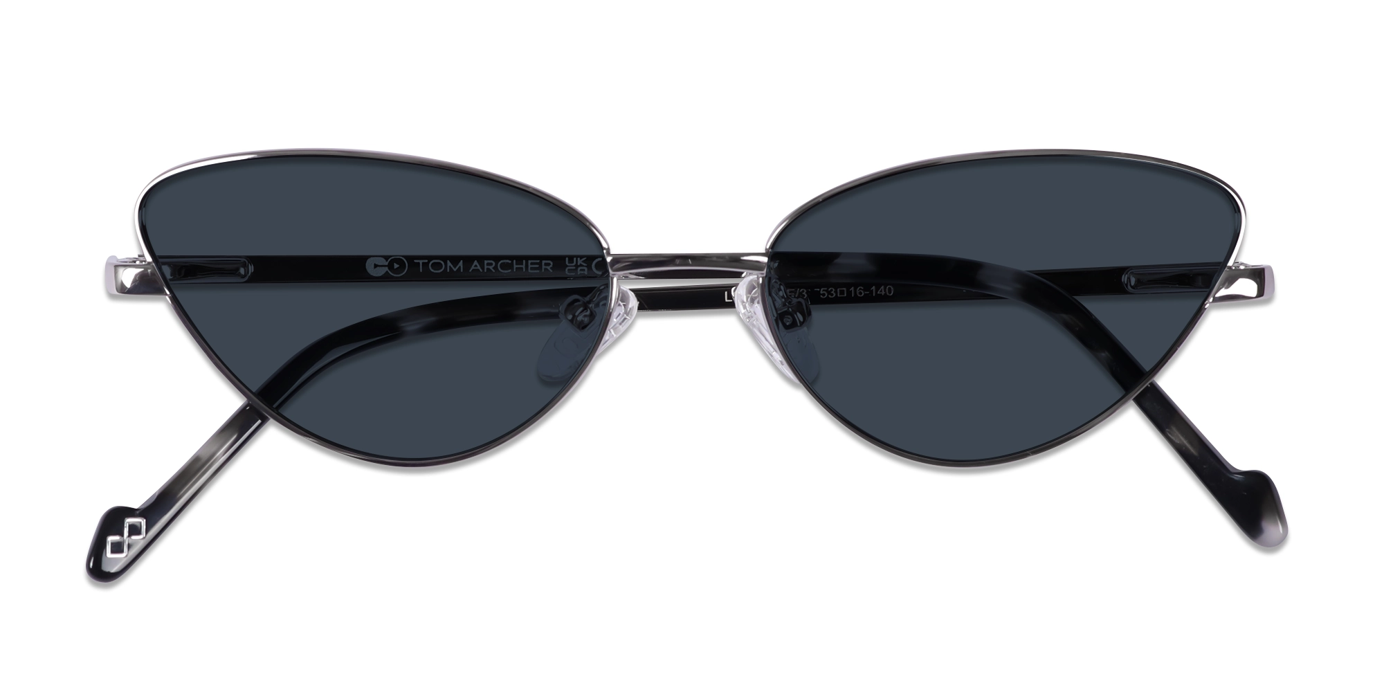 Silver and Black Marble Cat-Eye Sunglasses 6