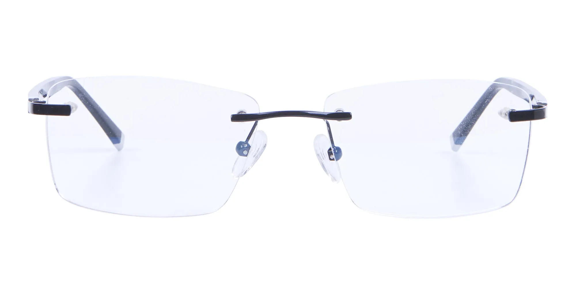 Fine Rectangular Rimless Frame Black-2