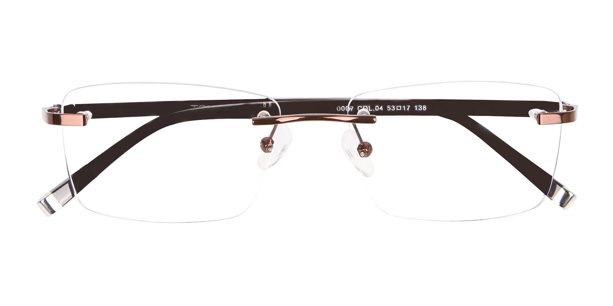 Man Woman's Rimless Frame Brown, Glasses UK-1
