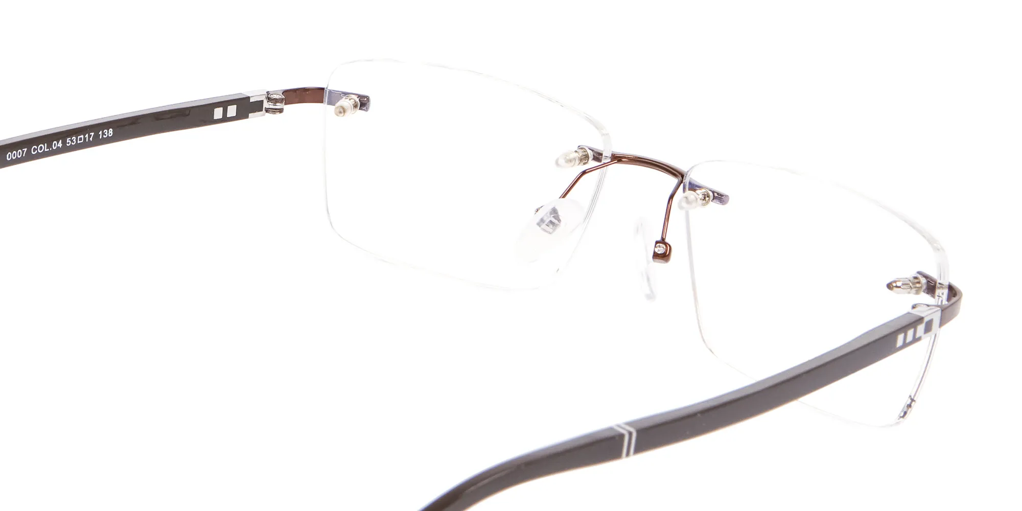 Man Woman's Rimless Frame Brown, Glasses UK-2