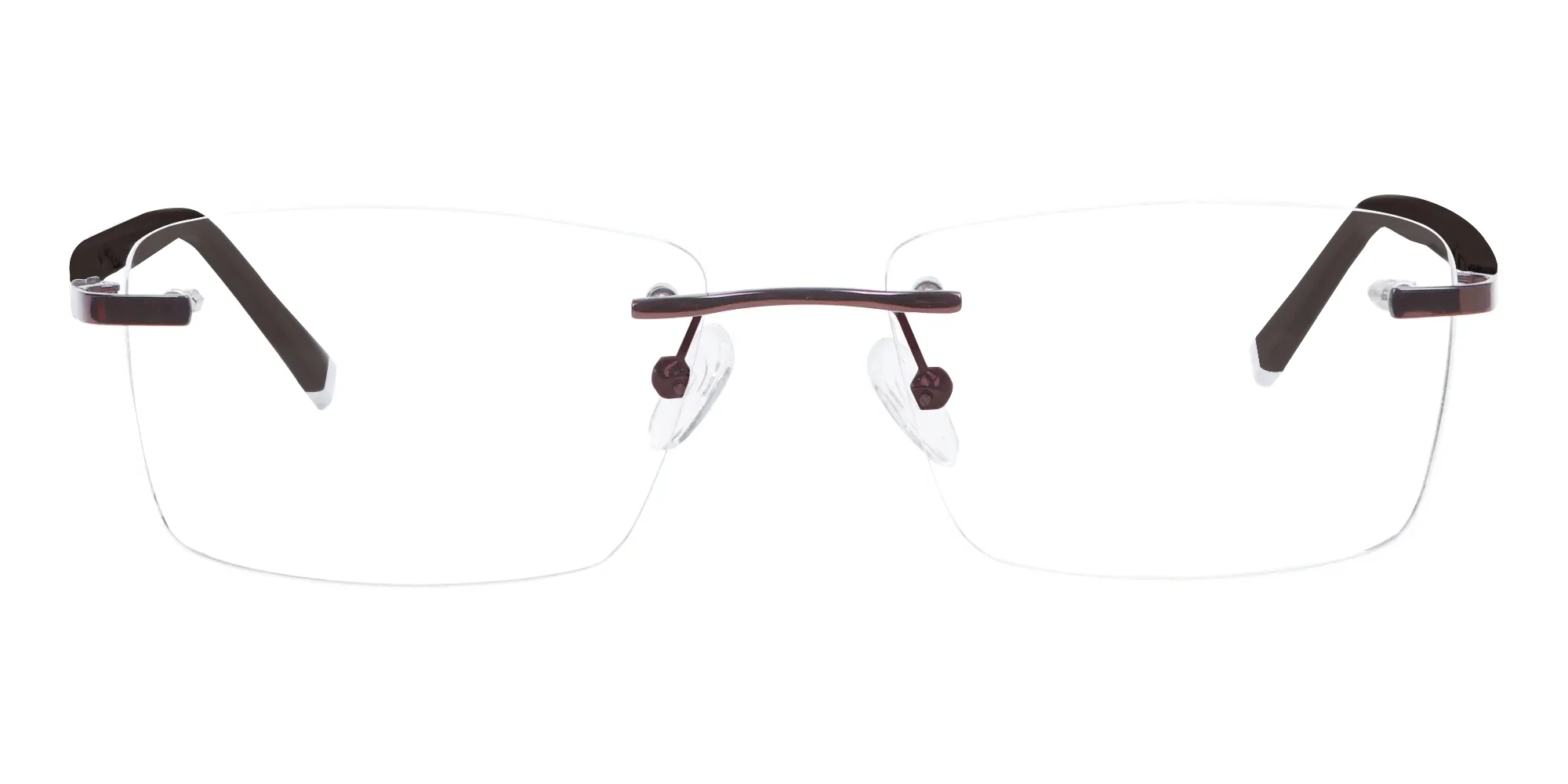 Man Woman's Rimless Frame Brown, Glasses UK-6