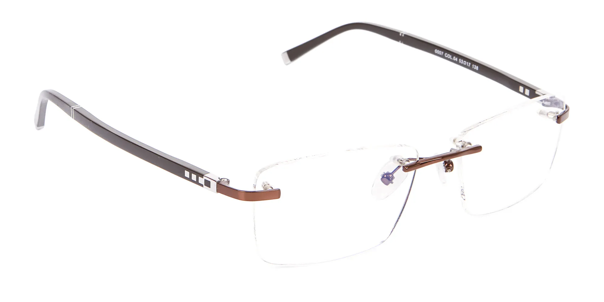 Man Woman's Rimless Frame Brown, Glasses UK-2