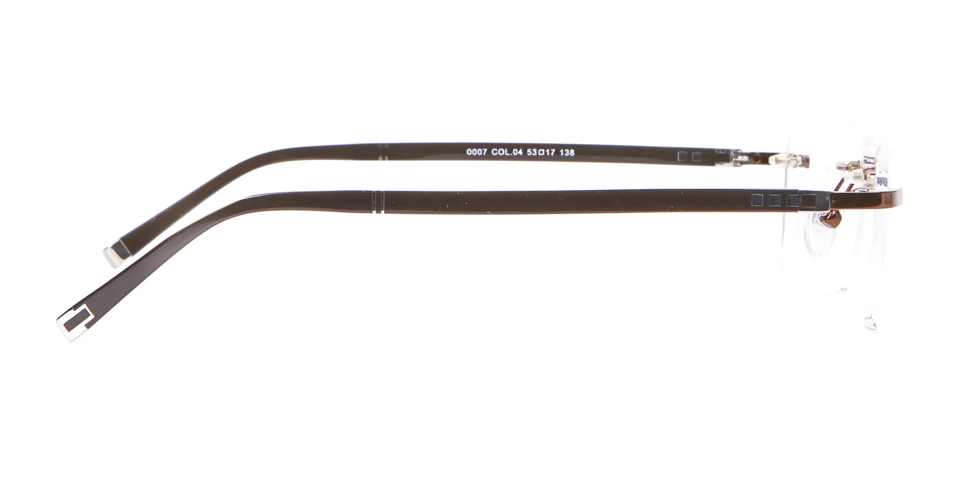 Man Woman's Rimless Frame Brown, Glasses UK-2