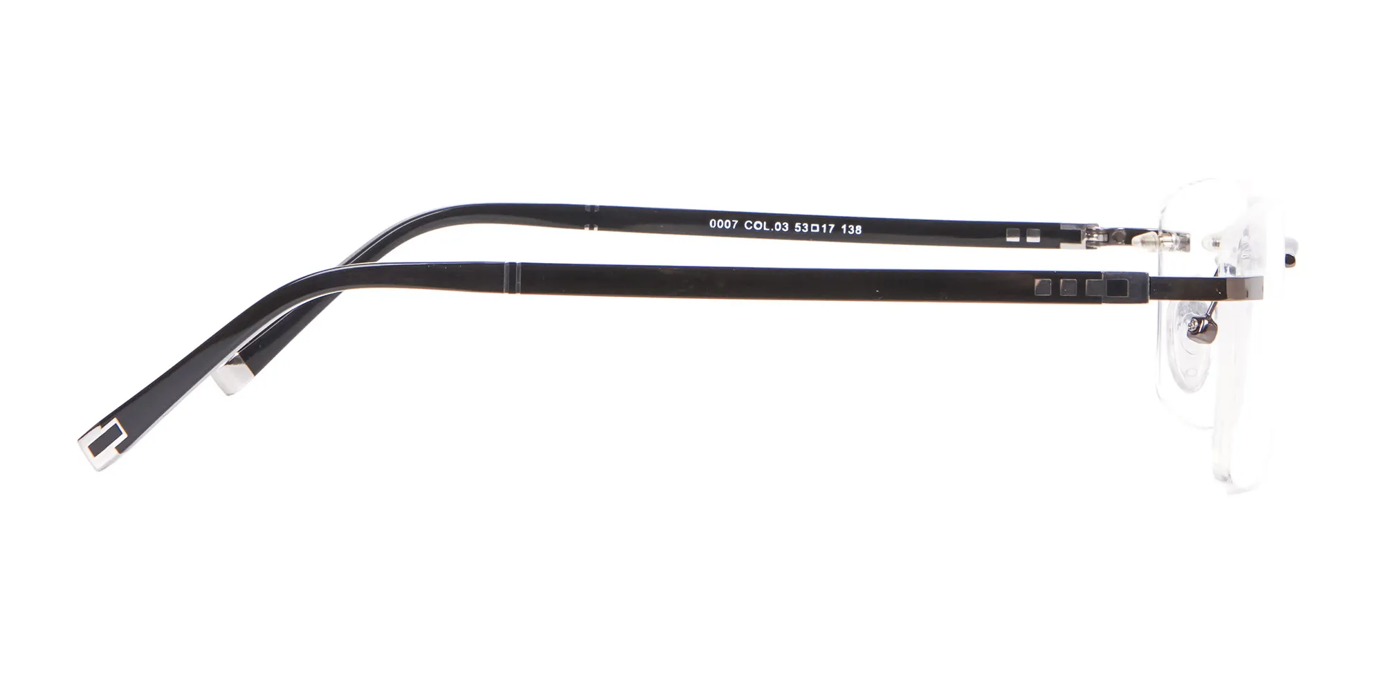 Detailed Rimless Glasses & Ticker Temple-2