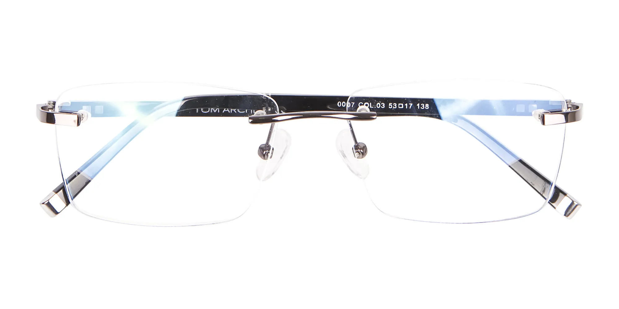 Detailed Rimless Glasses & Ticker Temple-2