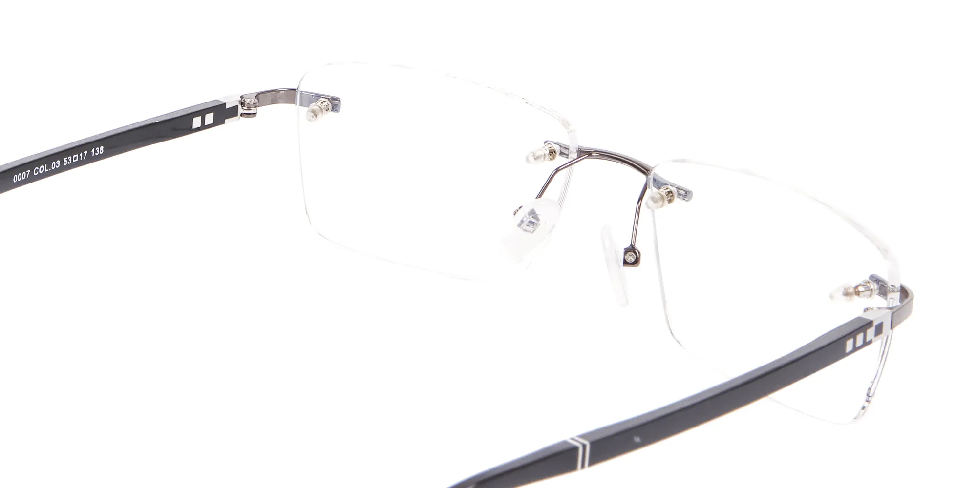 Detailed Rimless Glasses & Ticker Temple-2