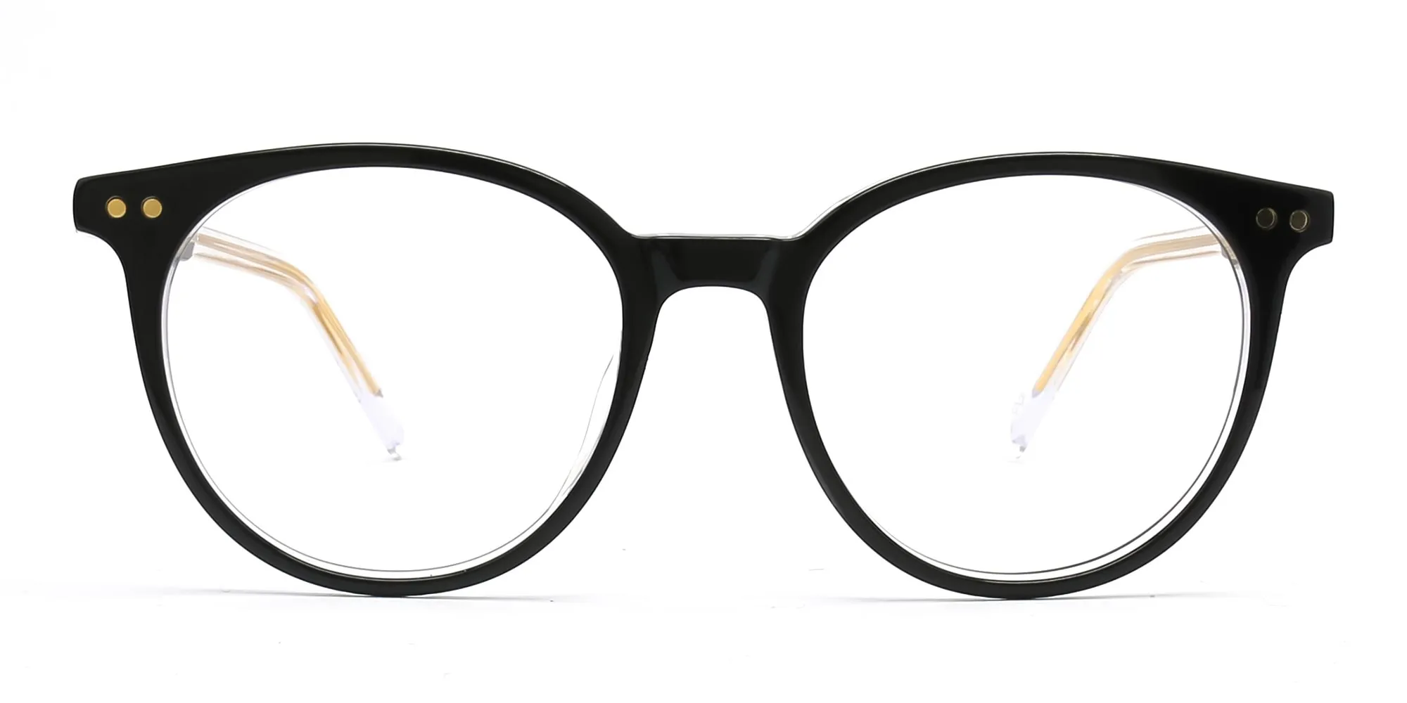 black & gold acetate round glasses-2