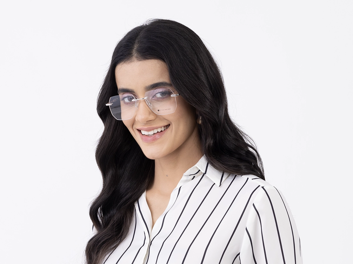 Metal & Wood Frame Silver Glasses 52