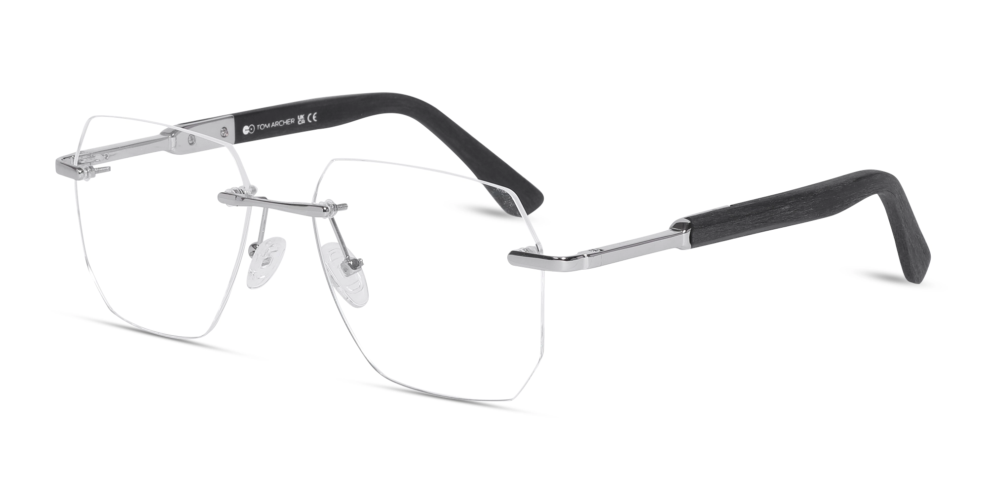 Metal & Wood Frame Silver Glasses 2