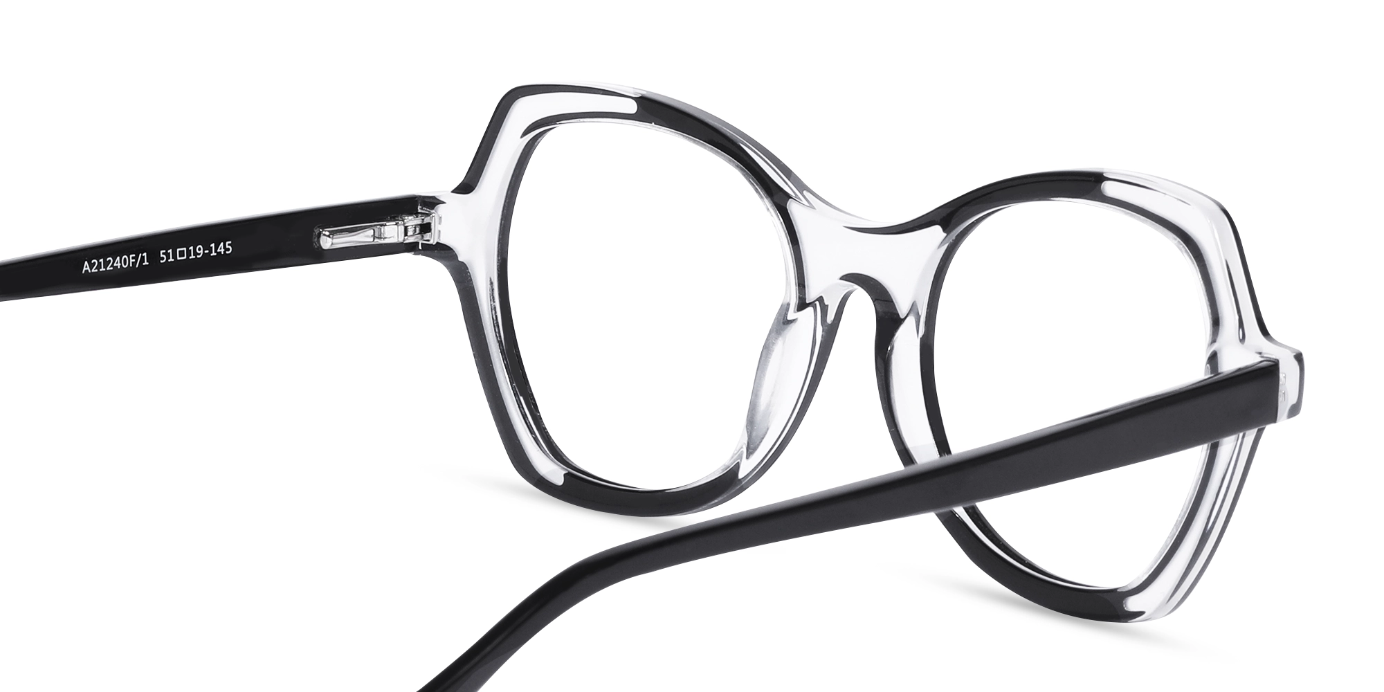 Black & Matte Grey Butterfly Glasses-5