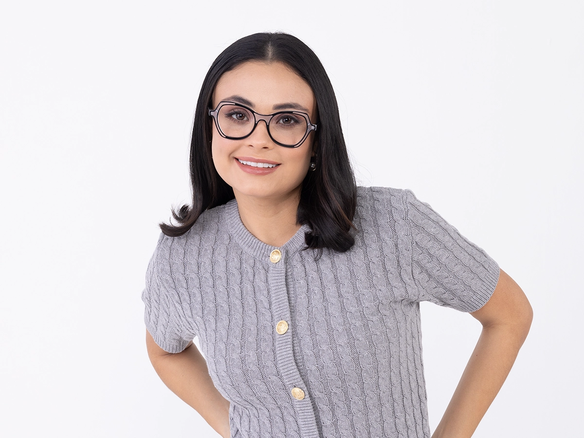 Black & Matte Grey Butterfly Glasses-52
