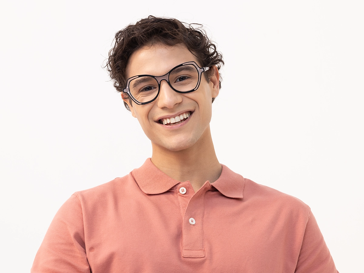 Black & Matte Grey Butterfly Glasses-41