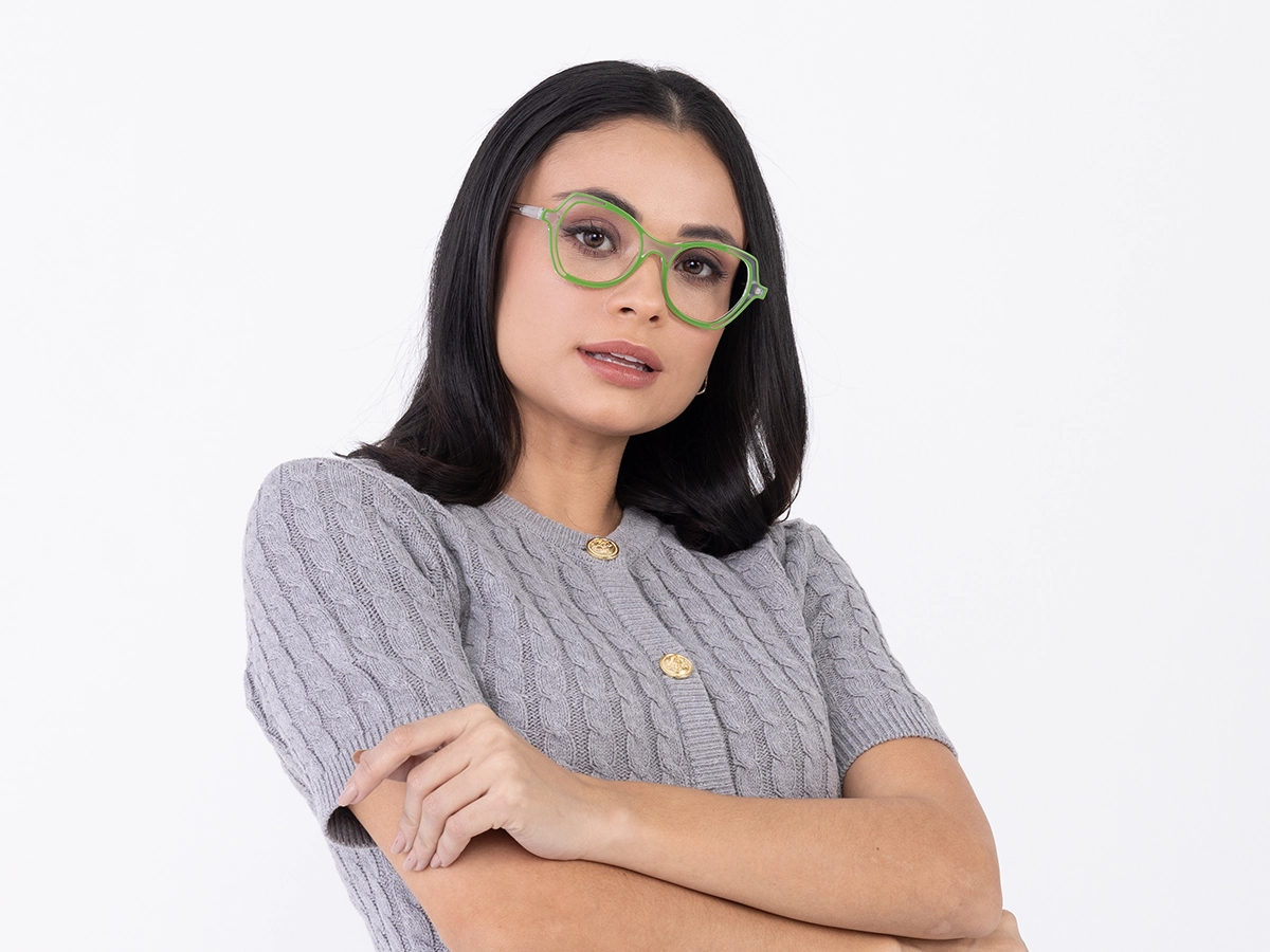 Green & Matte Clear Butterfly Glasses-53