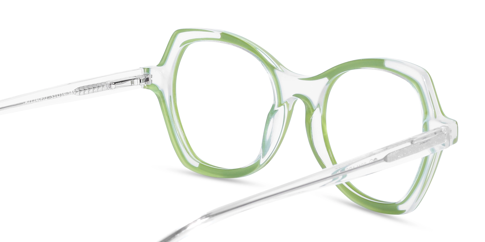 Green & Matte Clear Butterfly Glasses-5