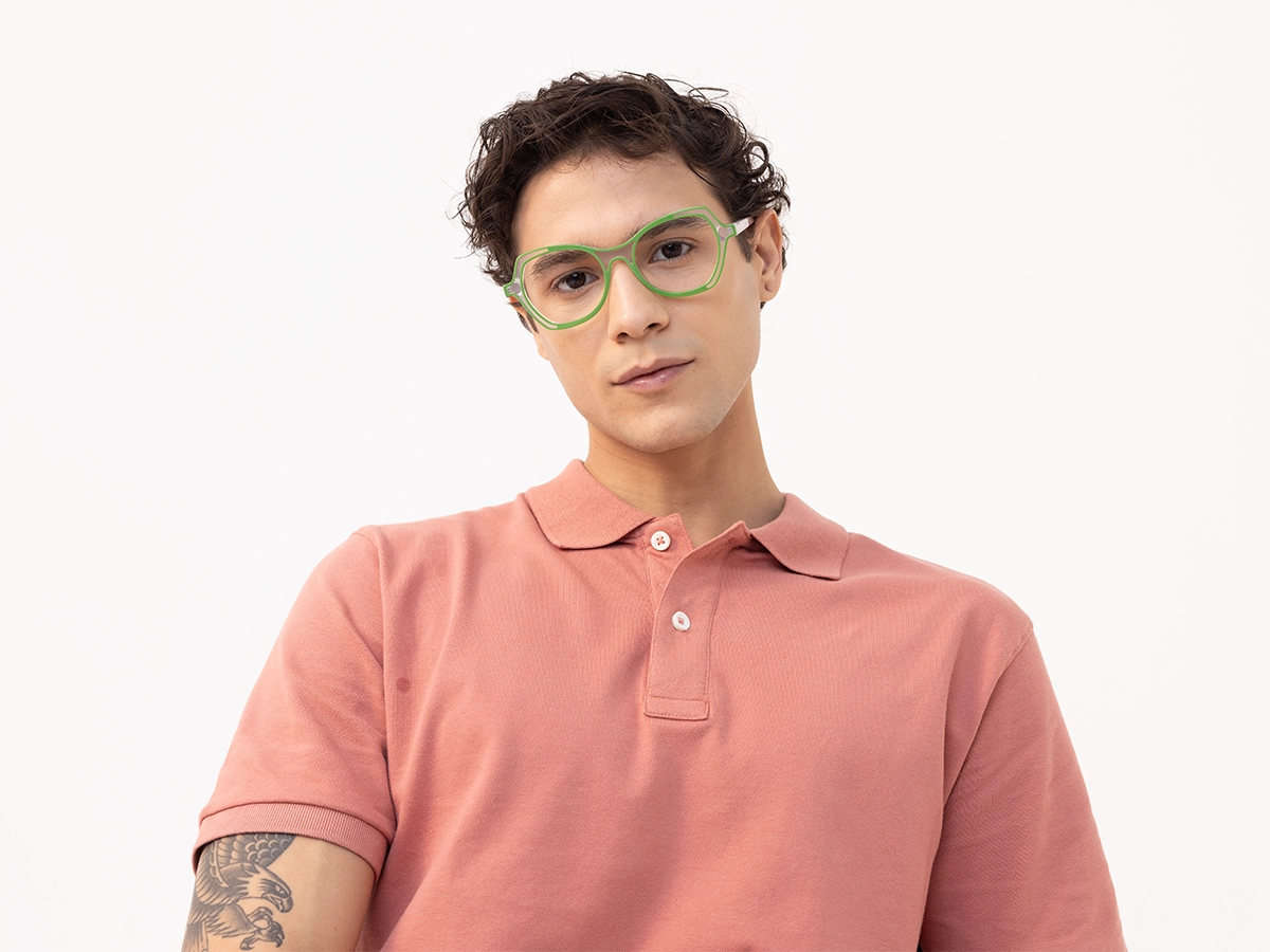 Green & Matte Clear Butterfly Glasses-41