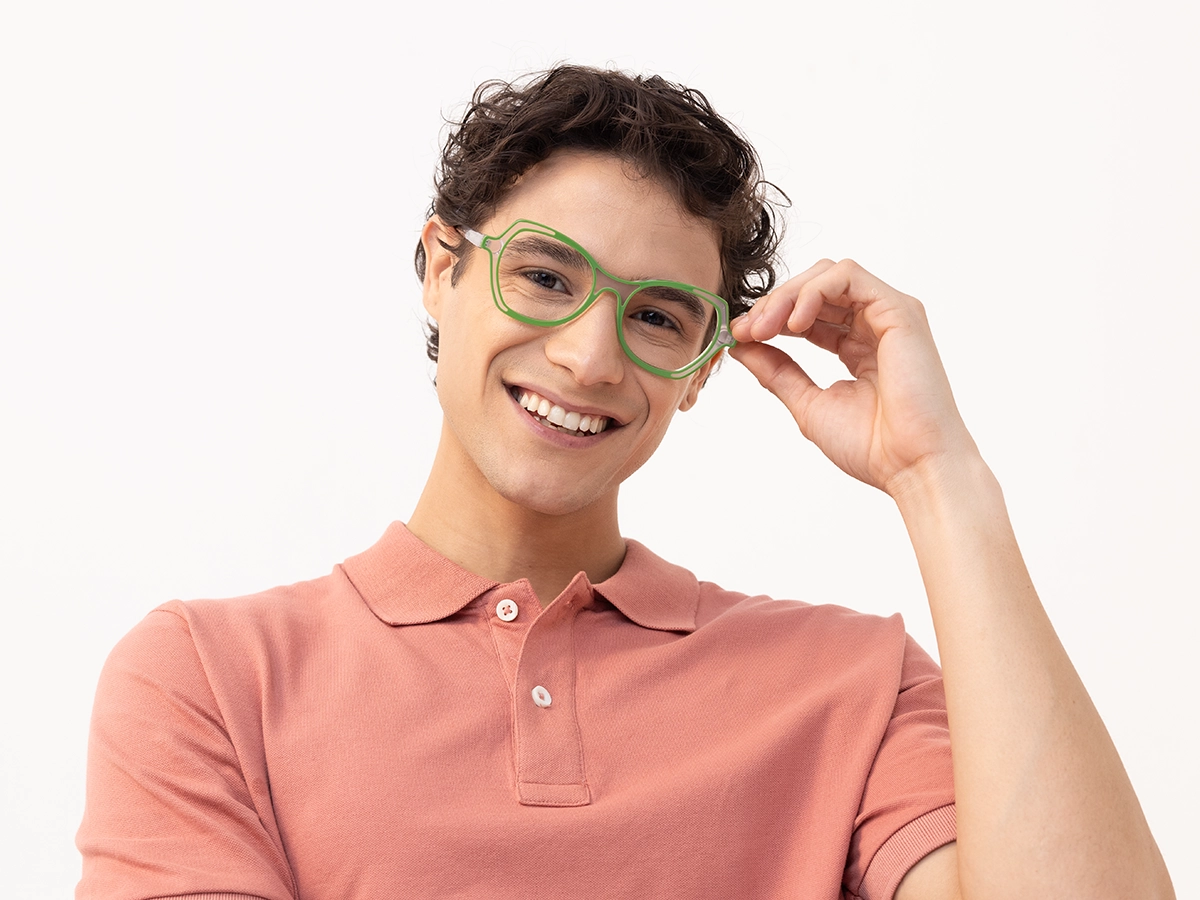 Green & Matte Clear Butterfly Glasses-43