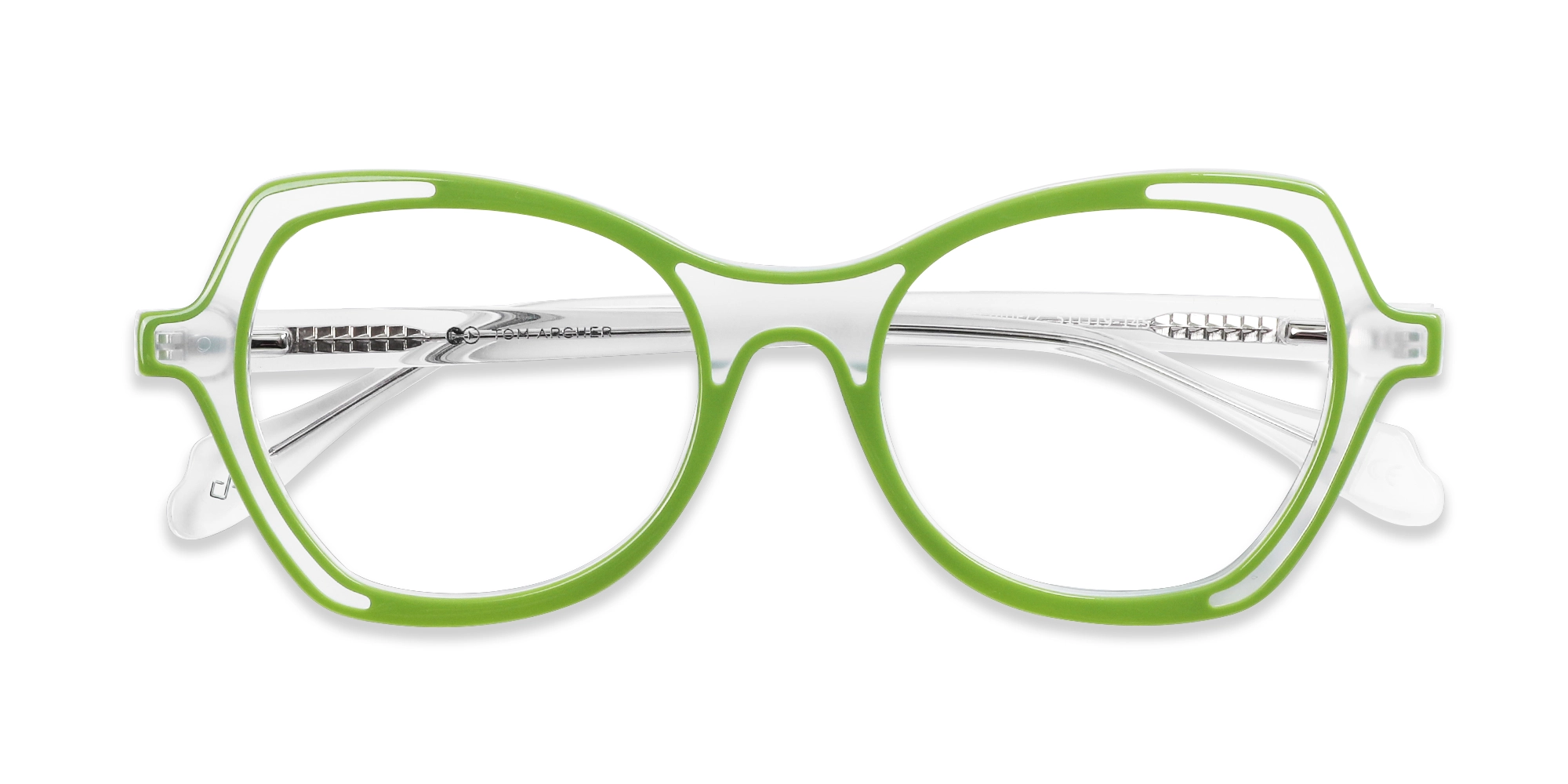 Green & Matte Clear Butterfly Glasses-6
