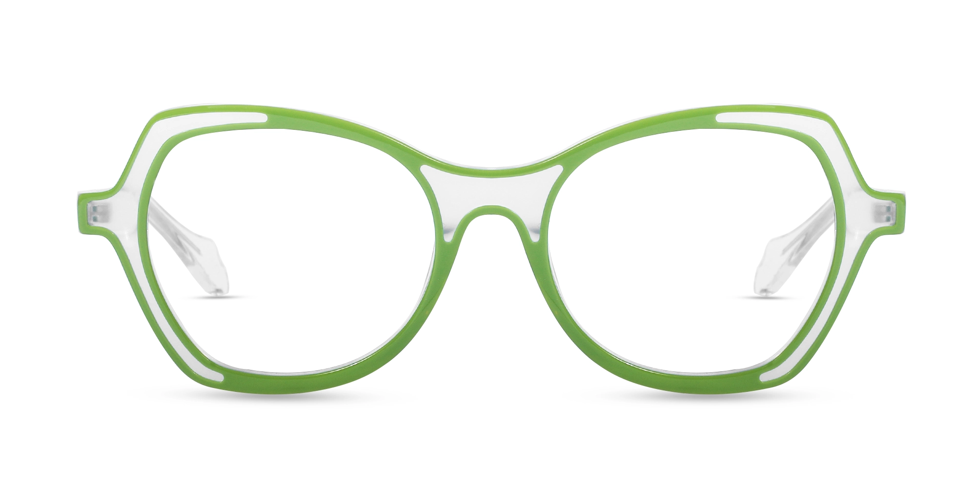 Green & Matte Clear Butterfly Glasses-1